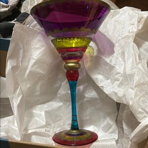 Colorful Art Glass Goblet